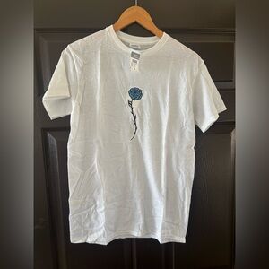 Rue21 White Tee with Blue Floral Accent